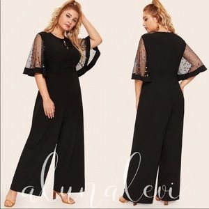 Beautiful Black Jumpsuit with Sequins.  New